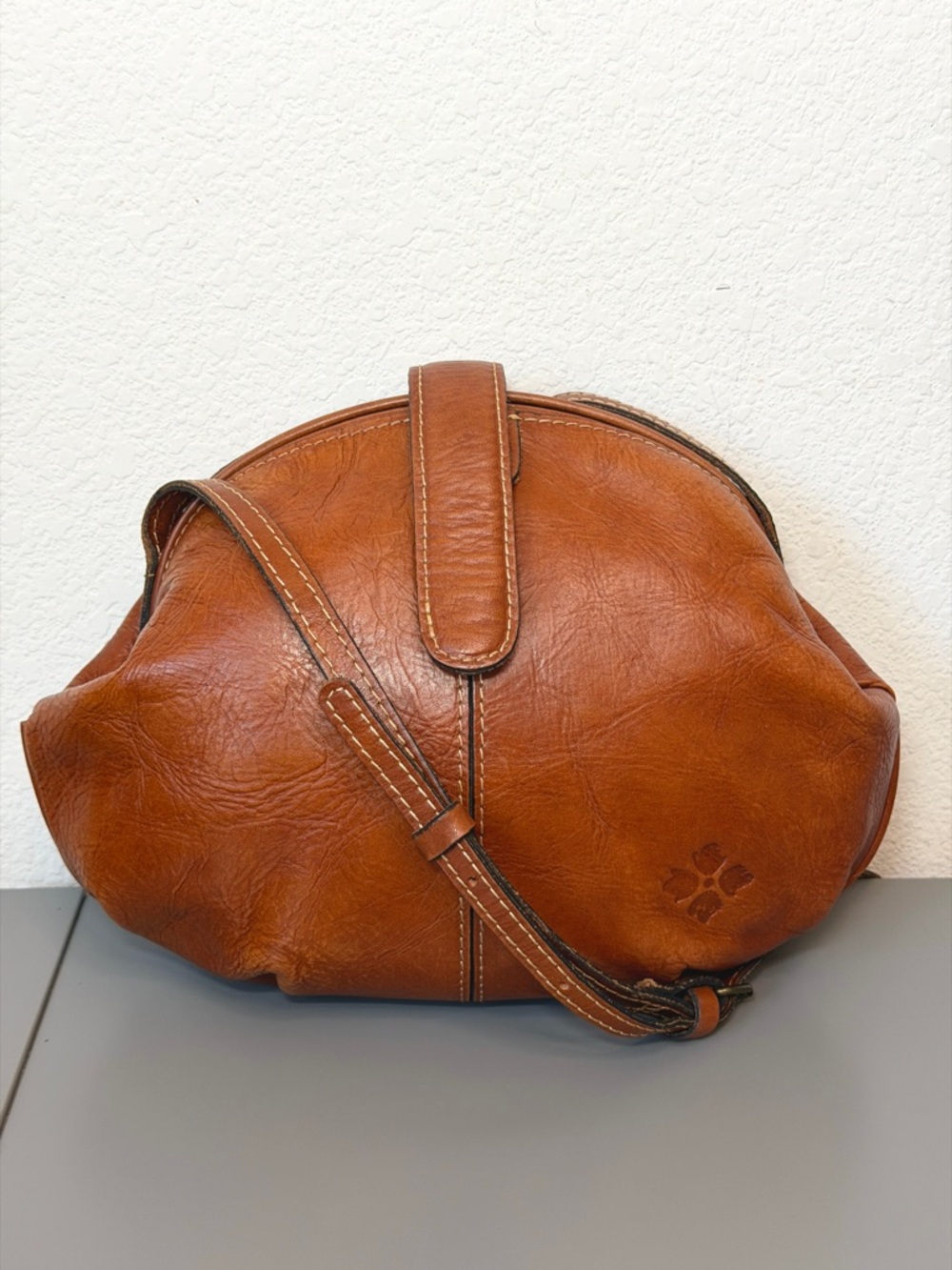 Patricia Nash Leather Framed Pocket Book Crossbody or Shoulder Bag